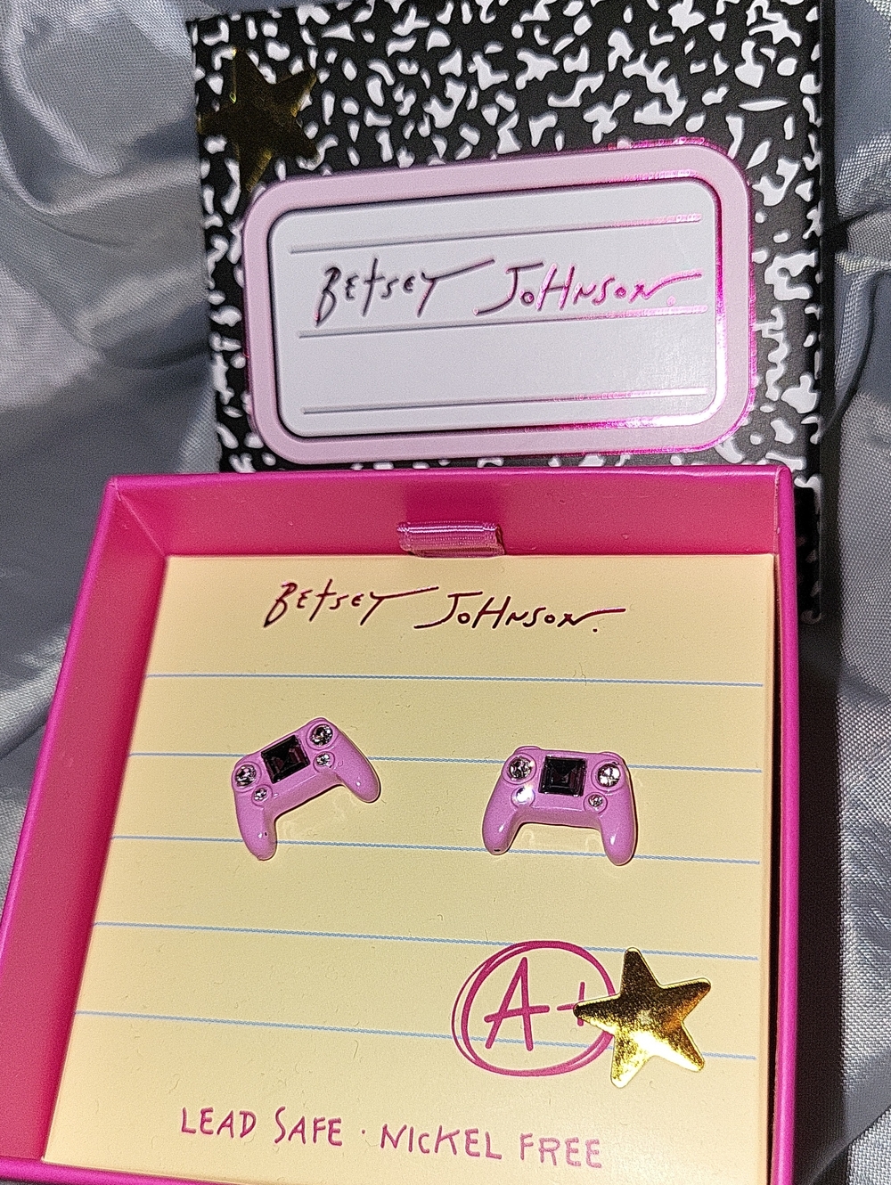 Betsey Johnson Pink Controller Stud Earrings BNIB TL M